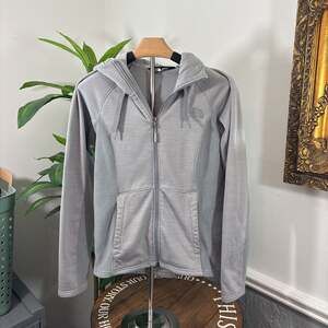 The North Face Women's Gray Striped Full Zip Hoodie - Sz Small